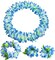 Hawaiian Leis set,Thickened Artificial Flower Luau Necklace Bracelet Headband Garland Lei Set for Tropical Beach Theme Party Decoration Costume Supplies (Blue)